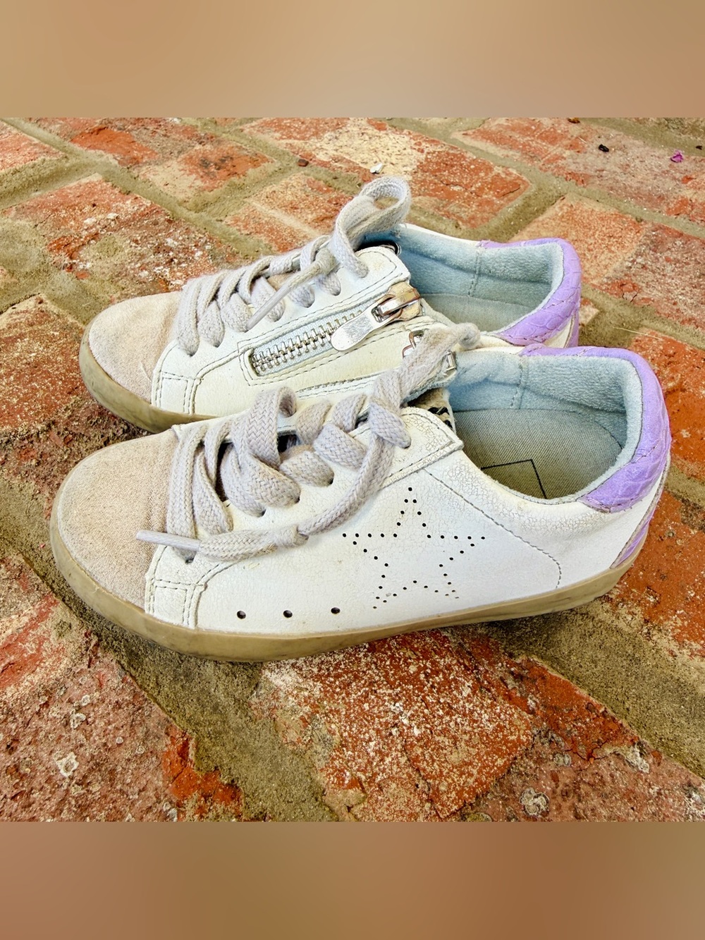 ShuShop White Sneakers with Light Purple Heel